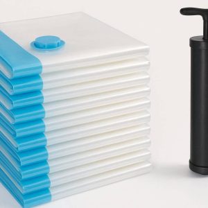 Vacuum Storage Bags for Clothes Set of 8 Space Saver Compression Bags with Hand Pump for Wardrobe Closet and Luggage Travel Organization